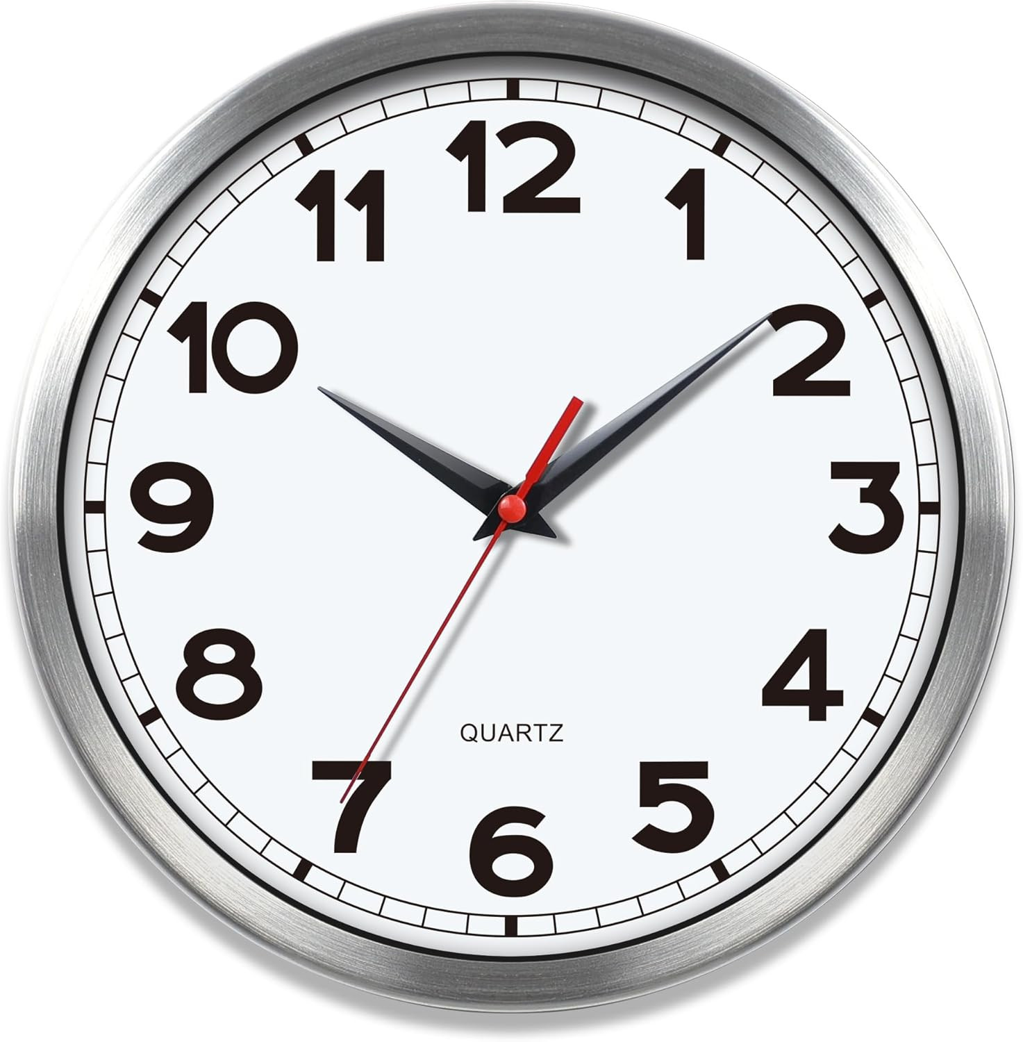 ® Wall Clock – 8 Inch Metal Decorative Modern Analog Clock, Silent Non-Ticking B