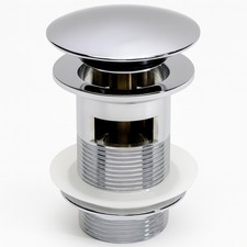 Basin Click Clack Waste Round Chrome with Overflow