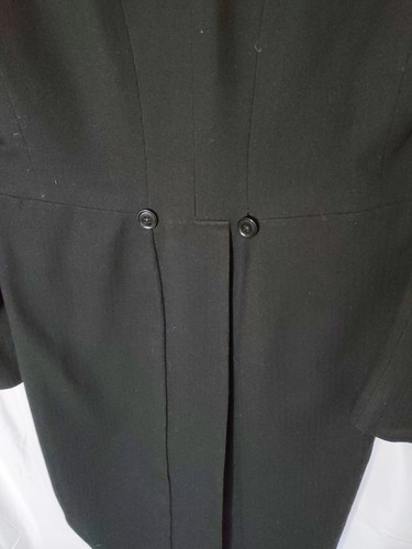 Moss Bros Jacket Coat Tails Mens 36-38 Black Covent Garden Vintage Retro Wool Bl - Picture 12 of 12
