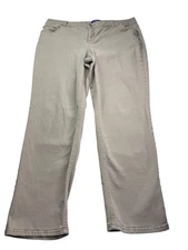 JMS Just My Size Womens Classic Fit Twill Jeans Size 18W Tan Straight Leg