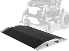 VNN 27.6"W x 1.6"H Wheelchair Ramp Bridge Door Threshold Ramp Black Aluminum 1PC