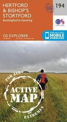 Hertford and Bishop's Stortford (Map) OS Explorer Active Map | eBay UK