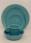 Fiestaware Homer Laughlin Turquoise 4 Piece Place Setting Fiesta Stoneware
