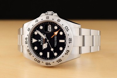 2012 CARD ROLEX EXPLORER II 216570 42MM BLACK GMT STAINLESS STEEL