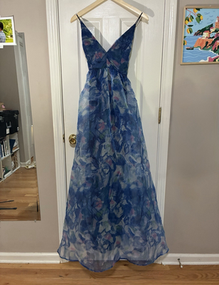 #ad Lulus Bloom Wildly Navy Blue Floral Organza Maxi Dress $41.00