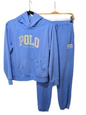 Polo Ralph Lauren Boys L 16-14 Blue Terry Set Hoodie And Sweatpants