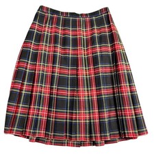 Vintage O'Neil of Dublin 100 Wool Red Tartan Plaid Kilt Skirt Size 20 Ireland