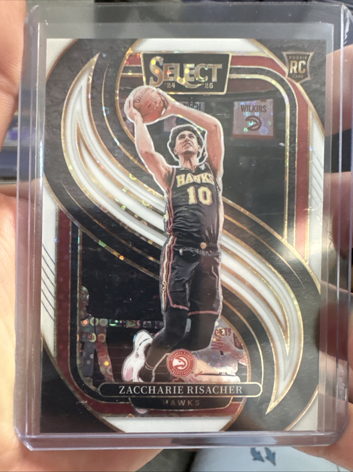 2024-25 Panini Select Zaccharie Risacher #180 /75 White Disco Prizm
