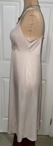 Vintage Shadowline Full Slip Damen Gr. 36 MS hellrosa Spitze Made in USA - Bild 5 von 9