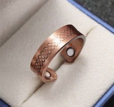 Solid Copper Magnetic Flat Ring Arthritis Men/Women Cuff Ring.  RR333