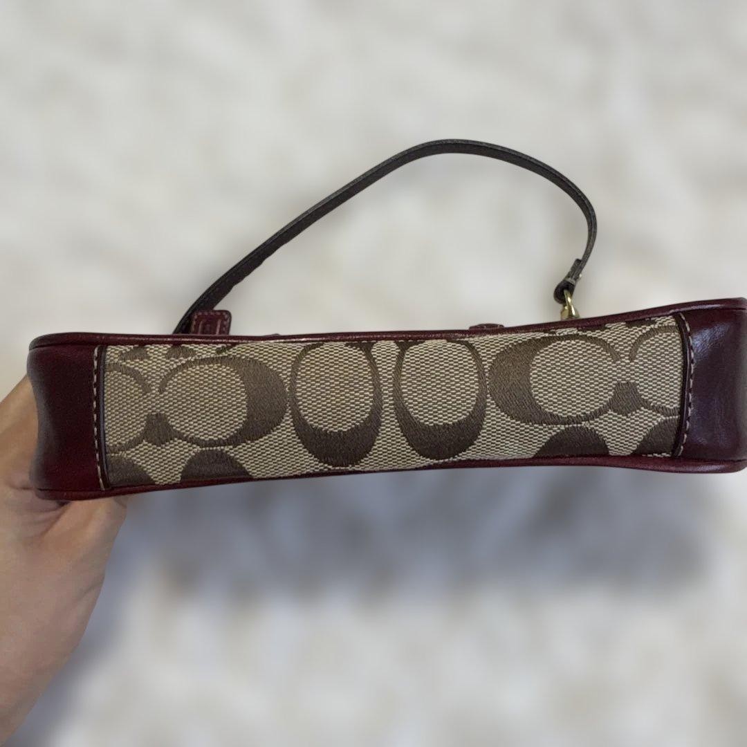 COACH Signature Canvas Python Pouch Mini Bag Bord… - image 9