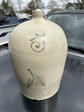 Antique 5 gallon Black Birch Leaf Stoneware Crock Beehive Jug Red Wing