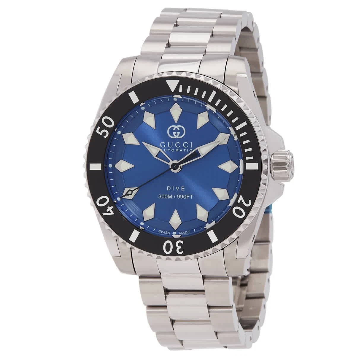 Montre homme Gucci Dive automatique cadran bleu YA136362