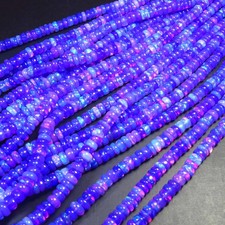 Opal Fire Plain Rondelle Beads 4Inch Natural Purple Opal Ethiopian Beads 6-6.5mm