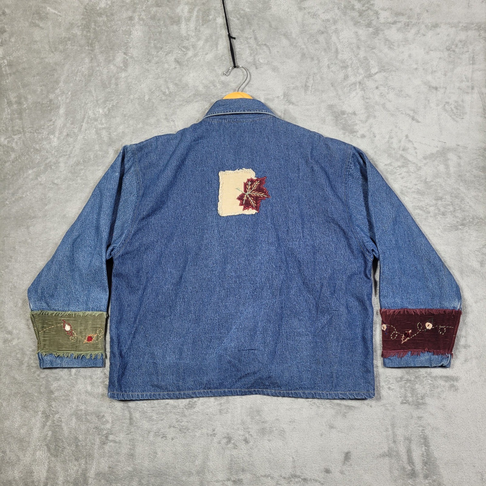 Sara Studio Denim Patchwork Jacket Womens Large C… - image 2