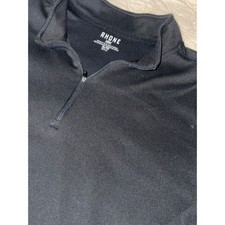 Rhone Pullover Black 1/4 Zip Mens Size XL Mock Neck Textured Heavier Sweatshirt