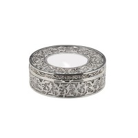 Schmuckdose 12 X 13 Cm Oval Antik Versilbert SchmuckkäStchen Schatulle Deko Dose