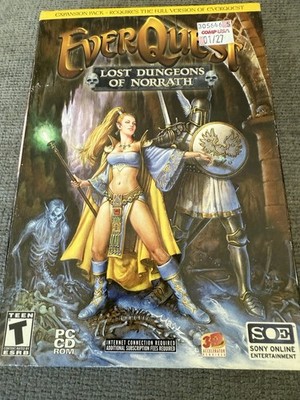 EverQuest Lost Dungeons of Norrath PC CD-ROM w/ Box Rune Keychain Map + Manual