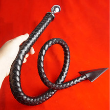 BDSM Devil Tail Whip with Plug Slave PU Leather Spanking Flooger Roleplay Fetish