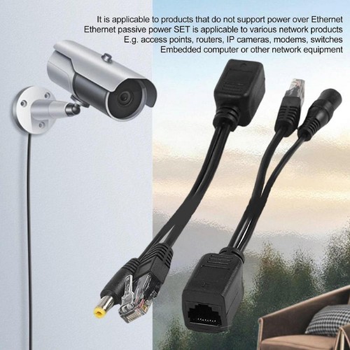 NEW POE Cable Passive Power Over Ethernet Adapter RJ45 Injector 12v For IP Camea - Afbeelding 10 van 11