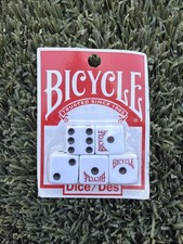 Bicycle Dice Set 5 White Dice Red Package Playing Card Company New Sealed