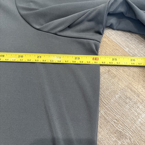 Susan Graver Essentials Liquid Knit Womens Turtleneck Tunic Gray Ruched 1X - Picture 8 of 16
