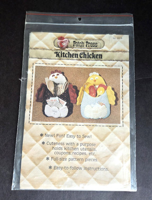 Vintage 1981 Patch Press Kitchen Chicken Holder Sewing Pattern UNCUT decor craft
