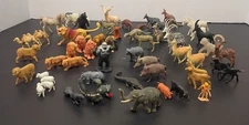 Large 56pc Lot Vintage Whimsical Jungle Farm Animals Hong Kong 1 Safari Ltd