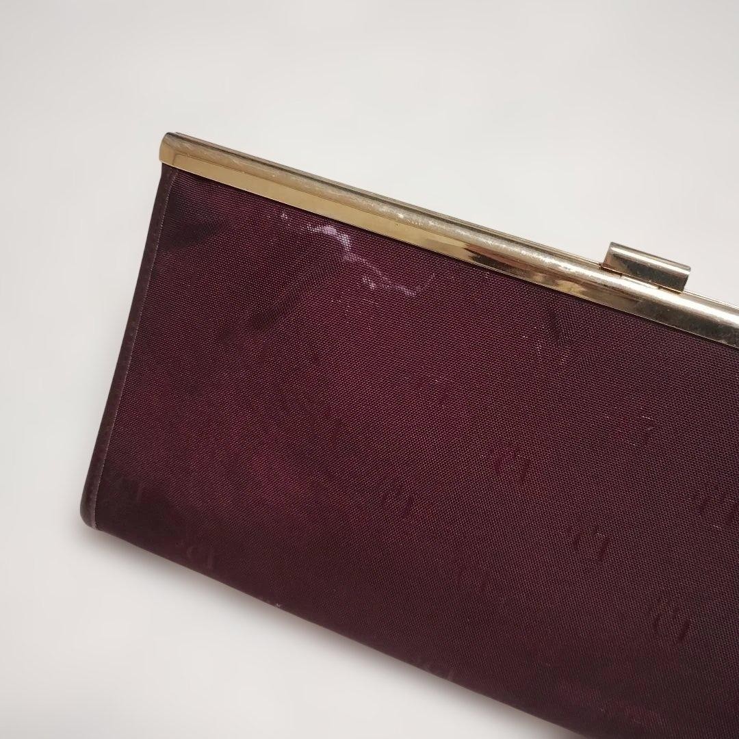 Christian Dior Clasp Bag Canvas Wine Red Trotter Vintage Women's Authentic thumbnail 14