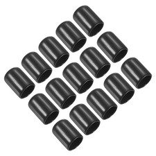 15 Pcs 14mm Snooker Cue Tip Cover, Pool Cue Tips Rubber Cover, Black
