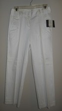 NWT Women's Liz Claiborne Stretch Straight  Off-White Audra Pants  - SZ 4 PETITE