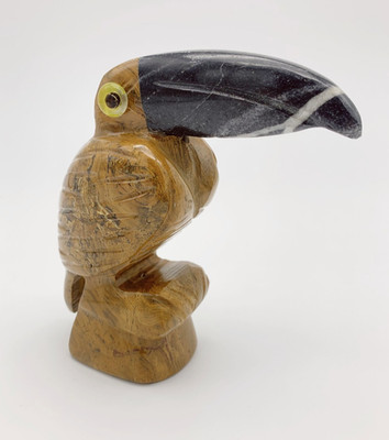 Toucan bird carved probably marble H. 13.3 cm stone figure 600 grams semi-precious stone