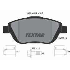TEXTAR Bremsbeläge Bremsbelegsatz vorne für Citroën C3 II DS3 Peugeot 2008 I