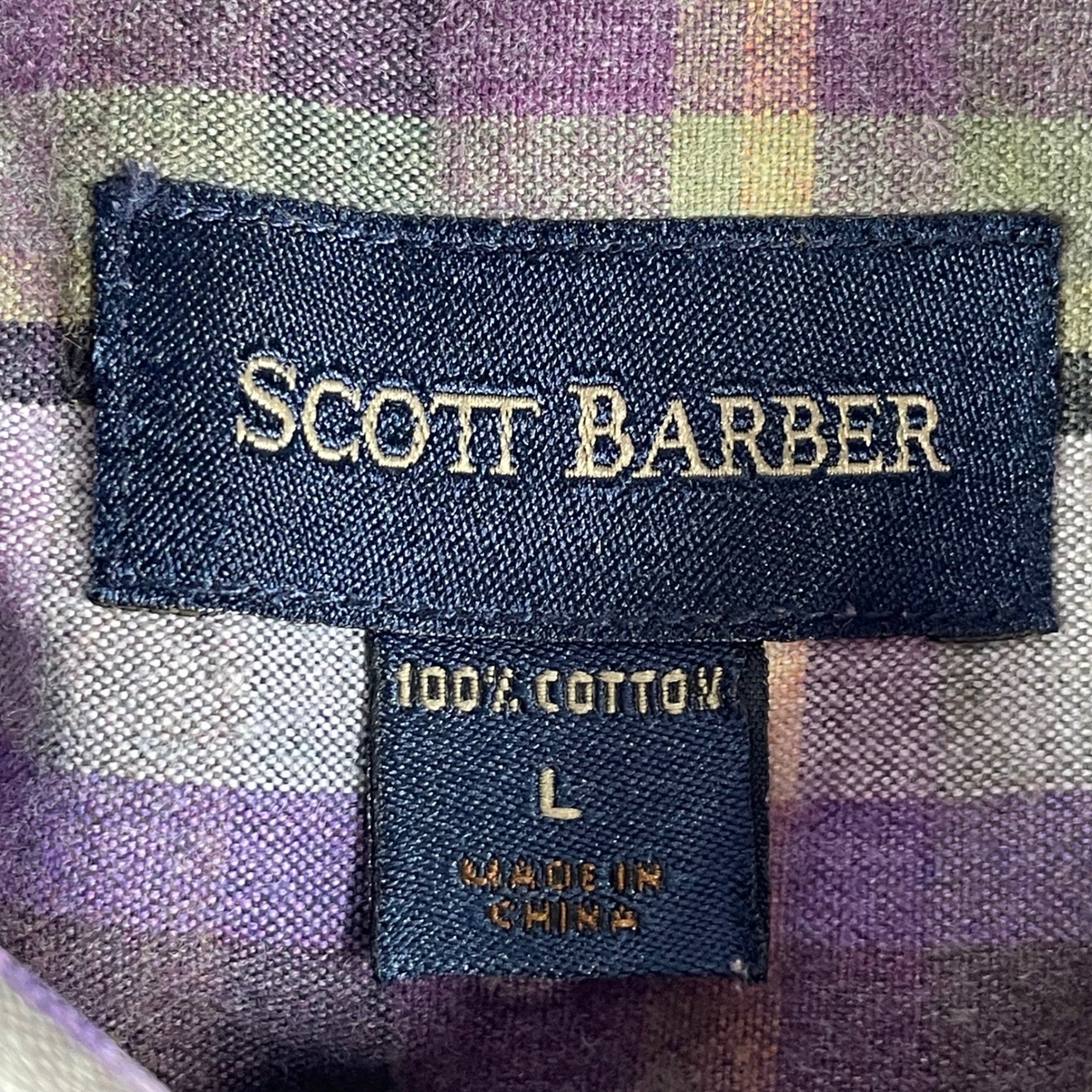 Scott Barber Plaid Button Down Long Sleeve Cotton Shirt Casual Large Lot of 2