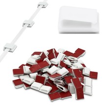 White Adhesive Ethernet Cable Clips   Flat  Round Cord Holders for Wall, Des...