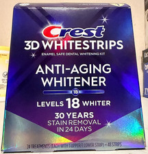 Crest 3D Whitestrips Anti-Aging Whitener Levels 18 Whiter 24 Treatments 48 Strip