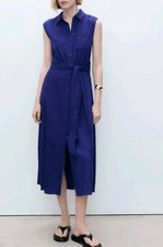 Mango midi abito da lavoro camicia caftano colletto kimono Aso kate uk M-L