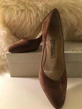 Amalfi Suede 3" Heels Made in Italy 7B Cocoa Brown Vintage '80s with Pointed Toe