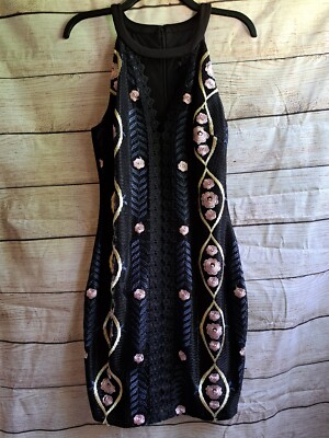 Women's Guess Los Angeles Black Mesh Lace Embroidered Flower Bodycon Dress 10 | eBay Women's Guess Los Angeles Black Mesh Lace Embroidered Flower Bodycon Dress 10 | eBay