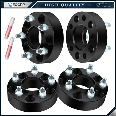 4-Pack 1" Wheel Spacers 5x4.5 Hub Centric For Ford Mustang Ranger Explorer - Black T6 Aluminum