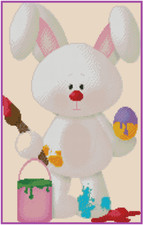 Easter Bunny Painting Egg Counted Cross Stitch CHART #42-111