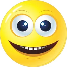 4.5in x 4.5in Happy Face Sticker Car Truck Vehicle Bumper Decal