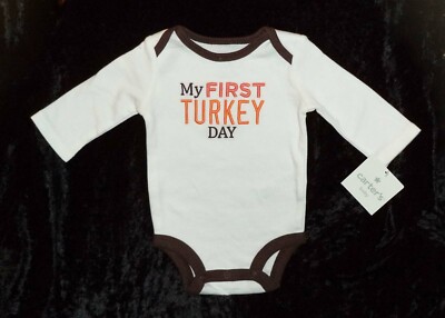 Thanksgiving Carters My First Turkey Day Infant One-Piece Bodysuit (3 Months)
