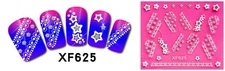 Nail Art 3D Stickers Stones Design Decoration Tips Stars White Black XF625