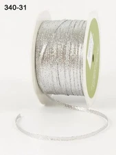 MAY ARTS~SOLID METALLIC RIBBON~SILVER~Elegant Decorator~1/8TH INCH X 6 YARDS!