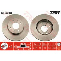 Trw 2X Bremsscheibe Vorne 247 BelüFtet FüR Nissan Almera I Hatchback N15