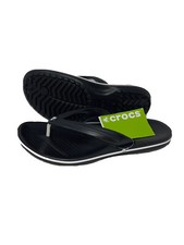 Crocs Crocband Flip Flop Sandal MENS Size 9,10,12,13 Black/White NEW