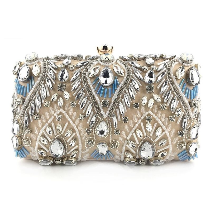Diamond Rhinestone Clutch Bag Women Beaded Handbag Crystal Wedding Shoulder Bags