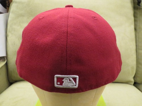 New Era NY Mets Cardinal Sombrero Ajustado Rojo, Logotipo Gris, Talla 7 5/8 - Imagen 8 de 17