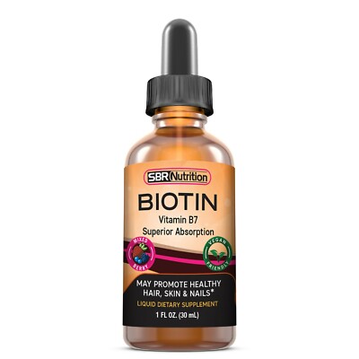 Biotin Liquid Drops 5000mcg Biotin Per Serving 60 Serving Mixed Berry Flavor